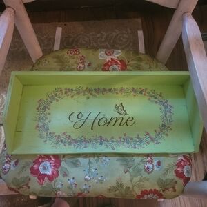 Organizer/Tray wood handmade wreath butterfly 🦋 Home Laser Engraved Cottagecore